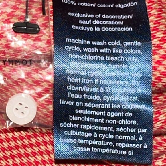 NEW Tommy Hilfiger Button Up Shirt w/ 3/4 Sleeve Button Size Small - Picture 5 of 5